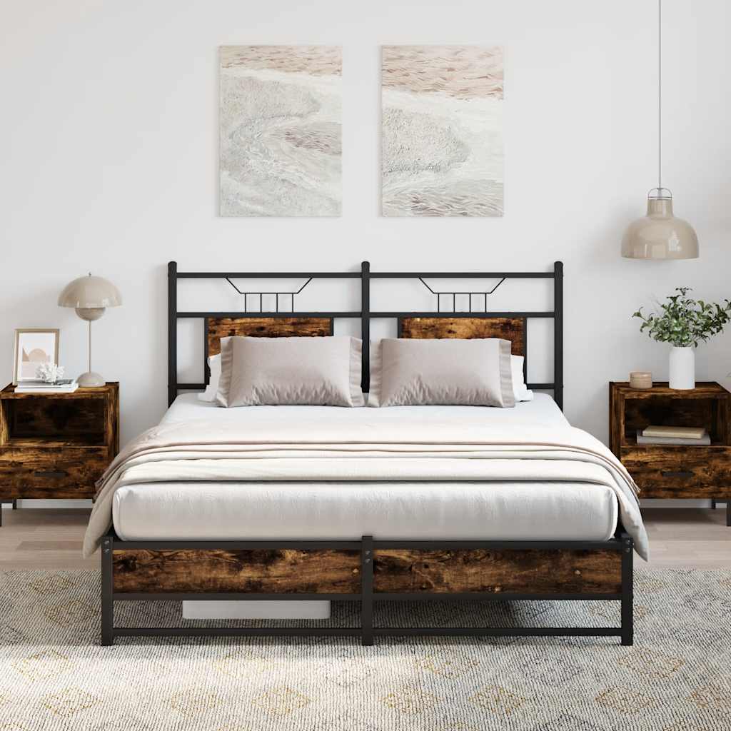 vidaXL Bedframe zonder matras hout gerookt eikenkleurig 120x190 cm