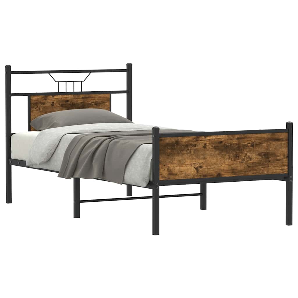 vidaXL Bedframe zonder matras hout gerookt eikenkleurig 120x190 cm
