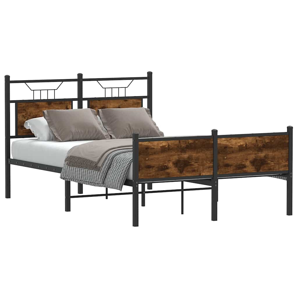 vidaXL Bedframe zonder matras hout gerookt eikenkleurig 120x190 cm