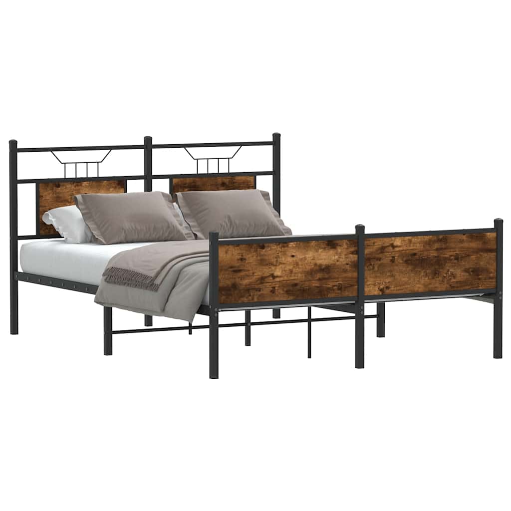 vidaXL Bedframe zonder matras hout gerookt eikenkleurig 120x190 cm