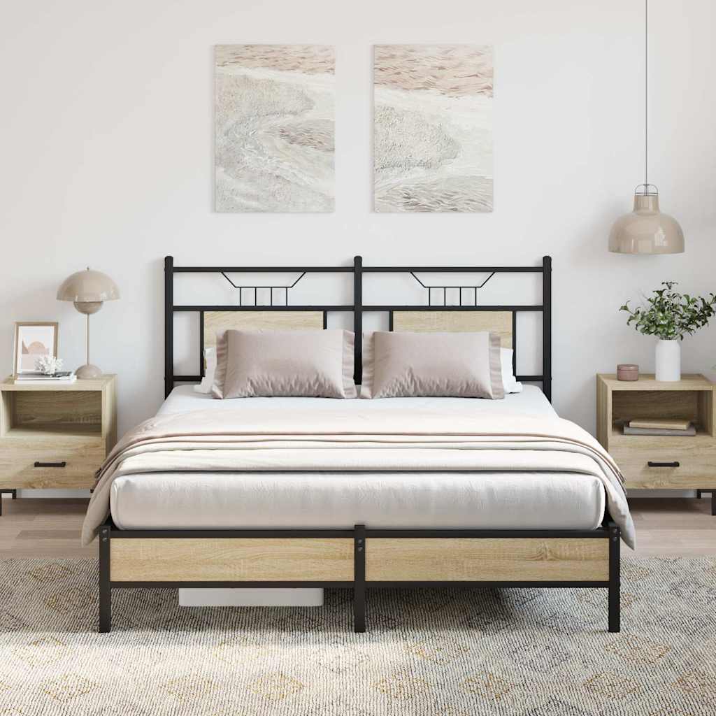 vidaXL Bedframe zonder matras hout gerookt eikenkleurig 120x190 cm