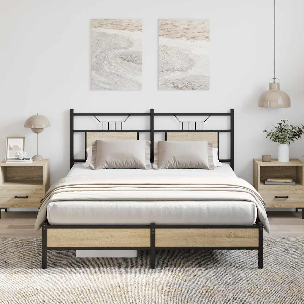 vidaXL Bedframe zonder matras hout gerookt eikenkleurig 120x190 cm