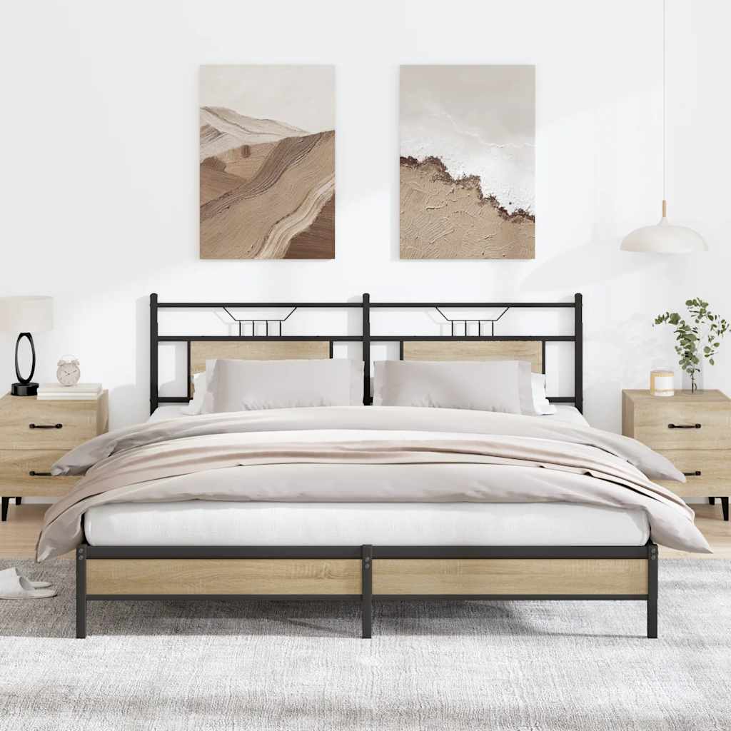 vidaXL Bedframe zonder matras hout gerookt eikenkleurig 120x190 cm
