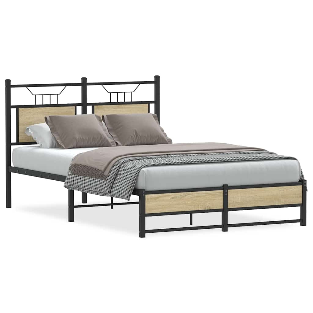 vidaXL Bedframe zonder matras hout gerookt eikenkleurig 120x190 cm