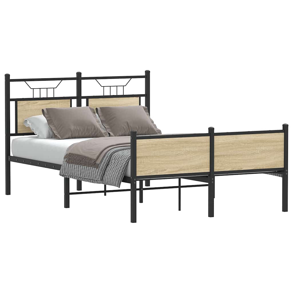 vidaXL Bedframe zonder matras hout gerookt eikenkleurig 120x190 cm