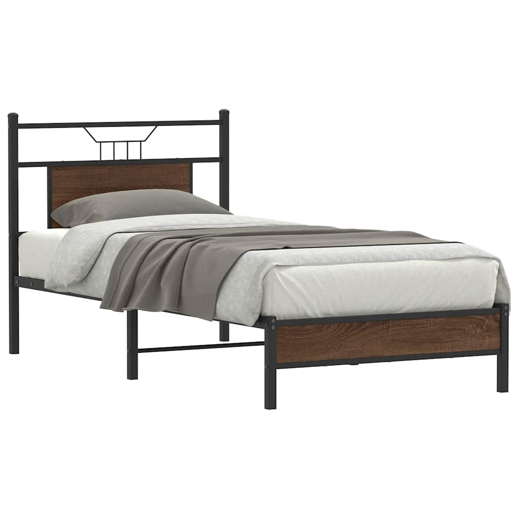 vidaXL Bedframe zonder matras hout gerookt eikenkleurig 120x190 cm