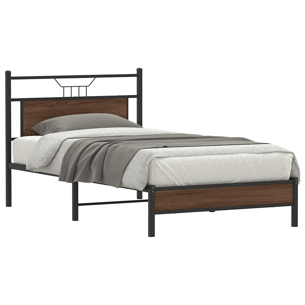 vidaXL Bedframe zonder matras hout gerookt eikenkleurig 120x190 cm