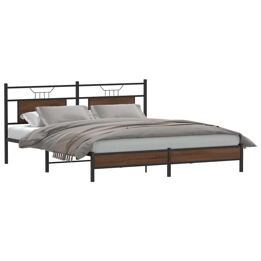 vidaXL Bedframe zonder matras hout gerookt eikenkleurig 120x190 cm