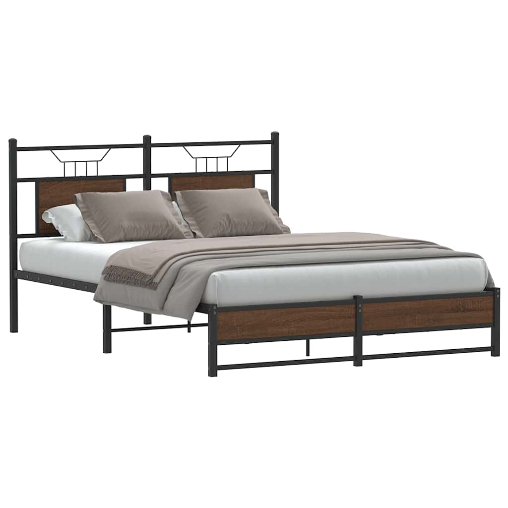 vidaXL Bedframe zonder matras hout gerookt eikenkleurig 120x190 cm