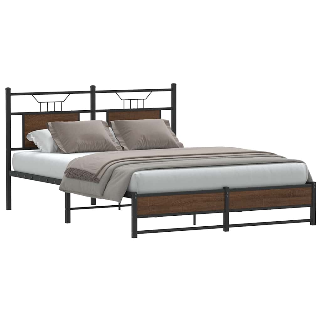 vidaXL Bedframe zonder matras hout gerookt eikenkleurig 120x190 cm
