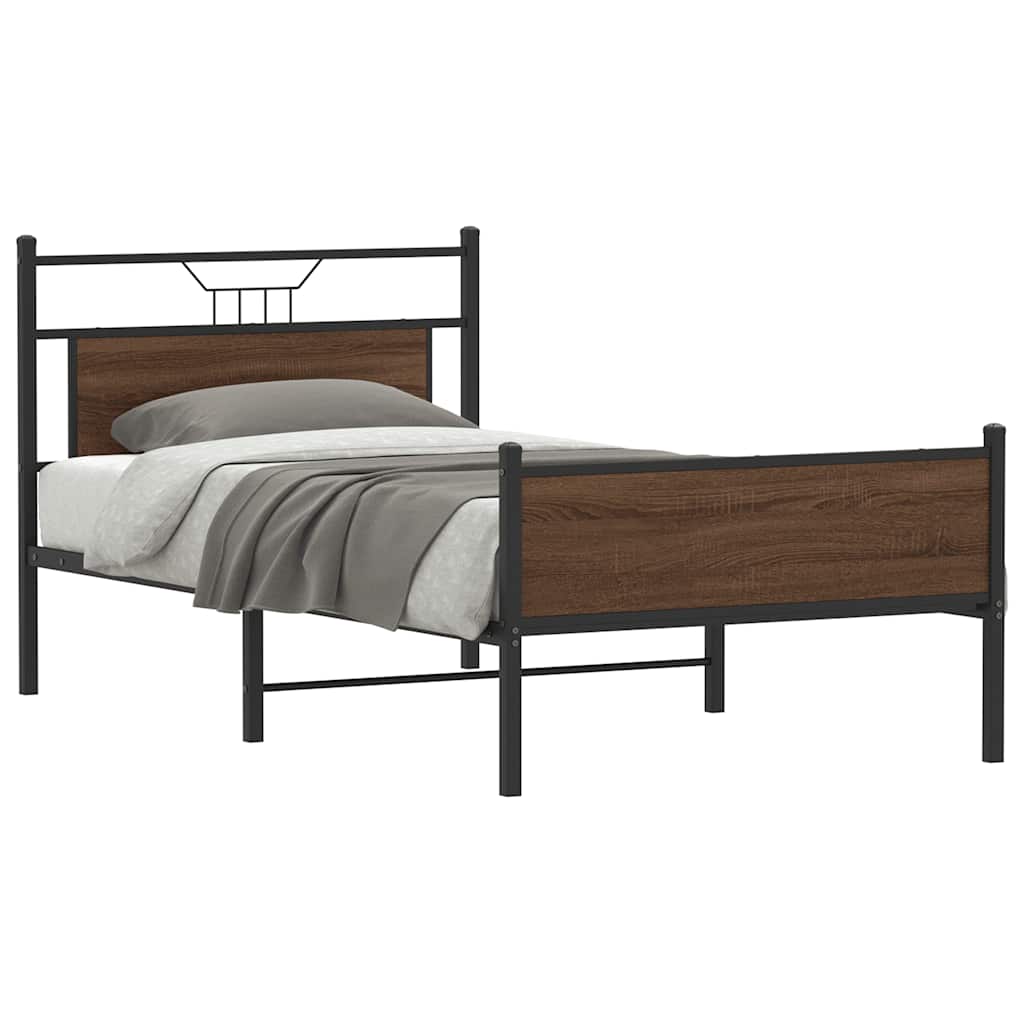 vidaXL Bedframe zonder matras hout gerookt eikenkleurig 120x190 cm
