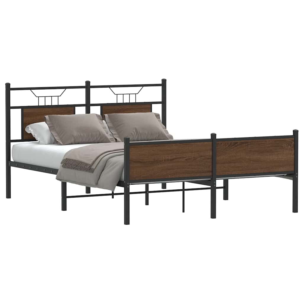 vidaXL Bedframe zonder matras hout gerookt eikenkleurig 120x190 cm