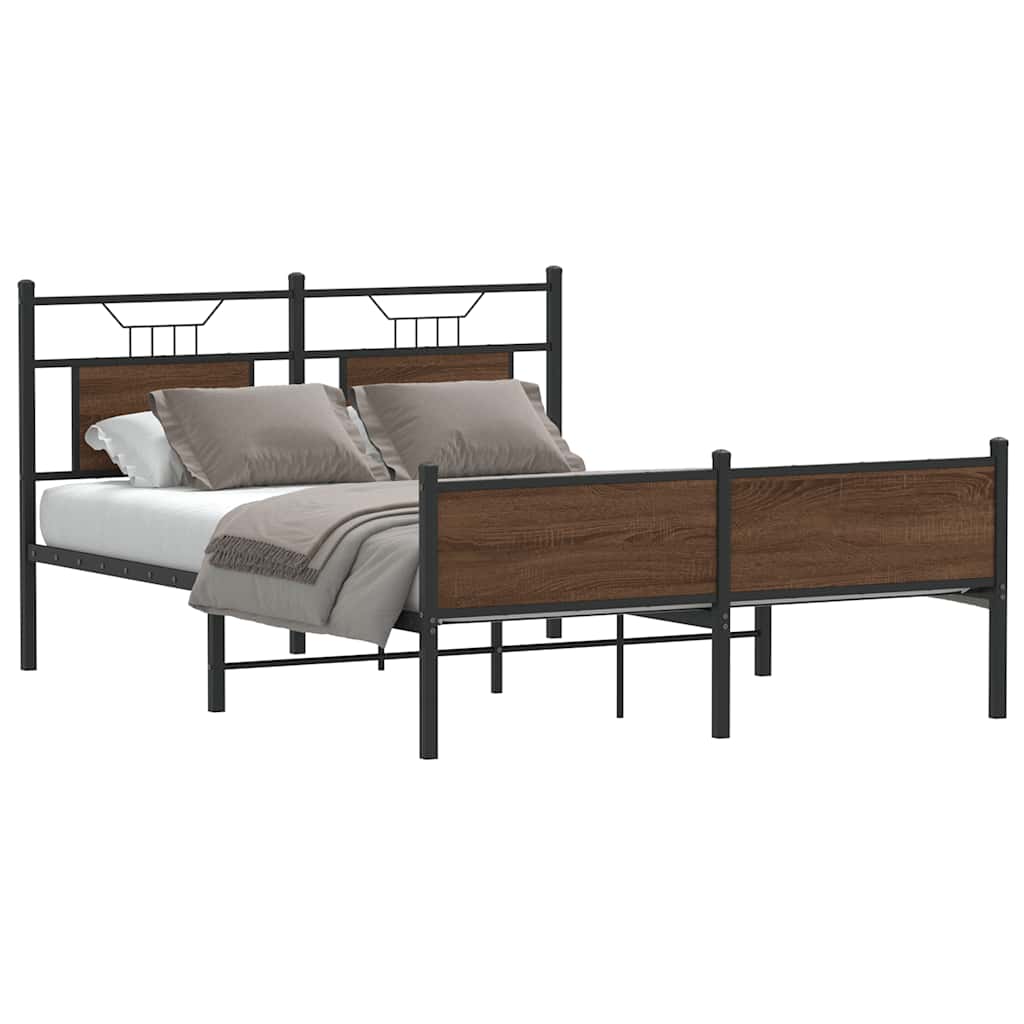 vidaXL Bedframe zonder matras hout gerookt eikenkleurig 120x190 cm