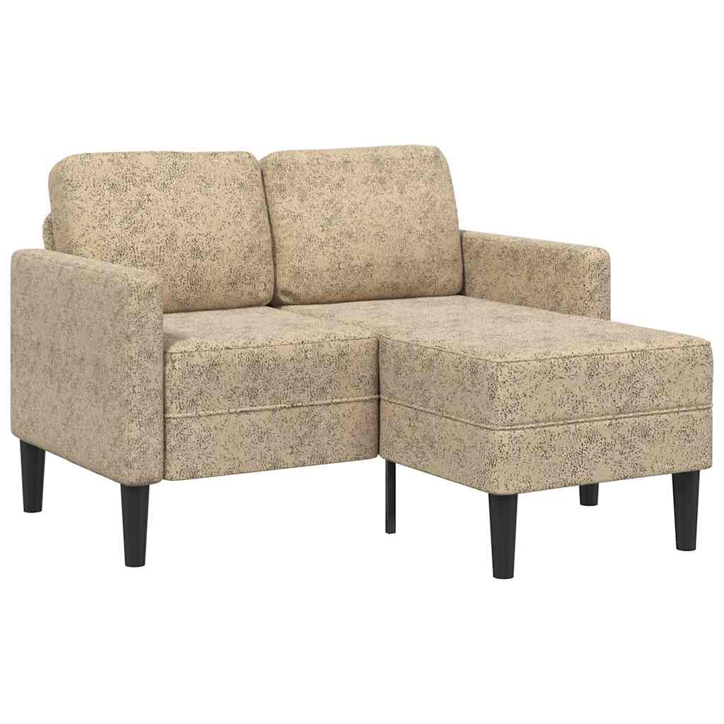vidaXL 2-zitsbank met chaise longue L-vormig bruin 125 cm kunstleer