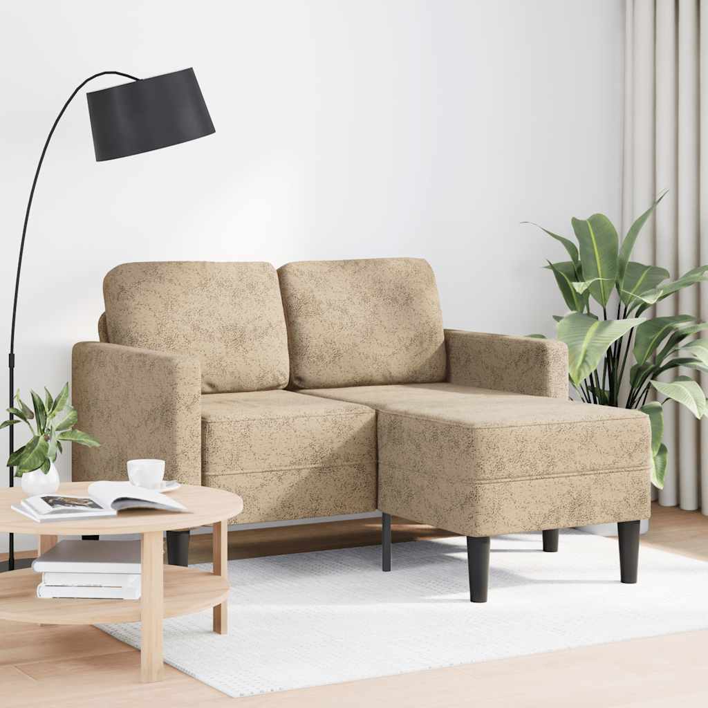 vidaXL 2-zitsbank met chaise longue L-vormig bruin 125 cm kunstleer