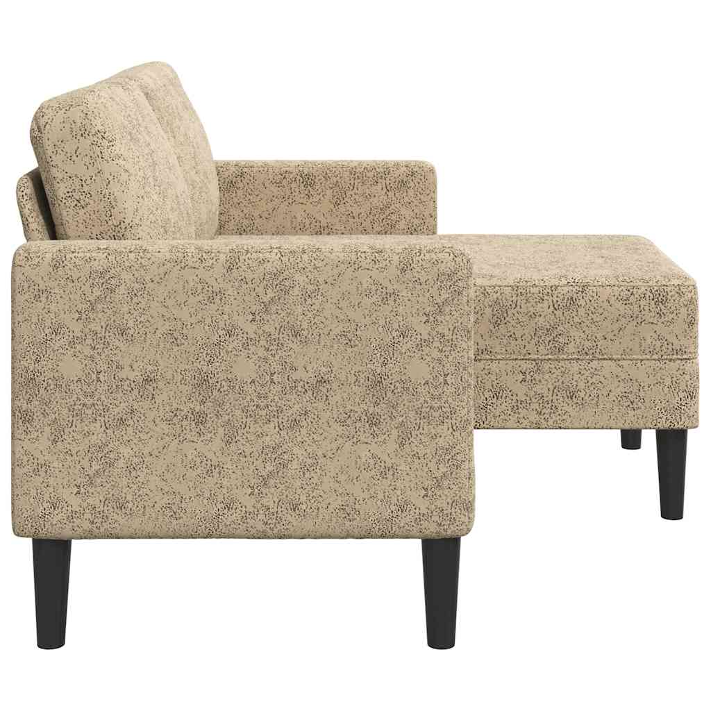 vidaXL 2-zitsbank met chaise longue L-vormig bruin 125 cm kunstleer