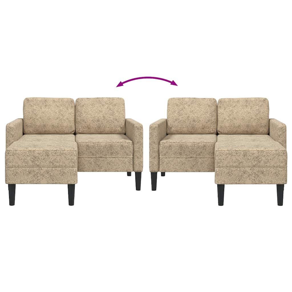 vidaXL 2-zitsbank met chaise longue L-vormig bruin 125 cm kunstleer