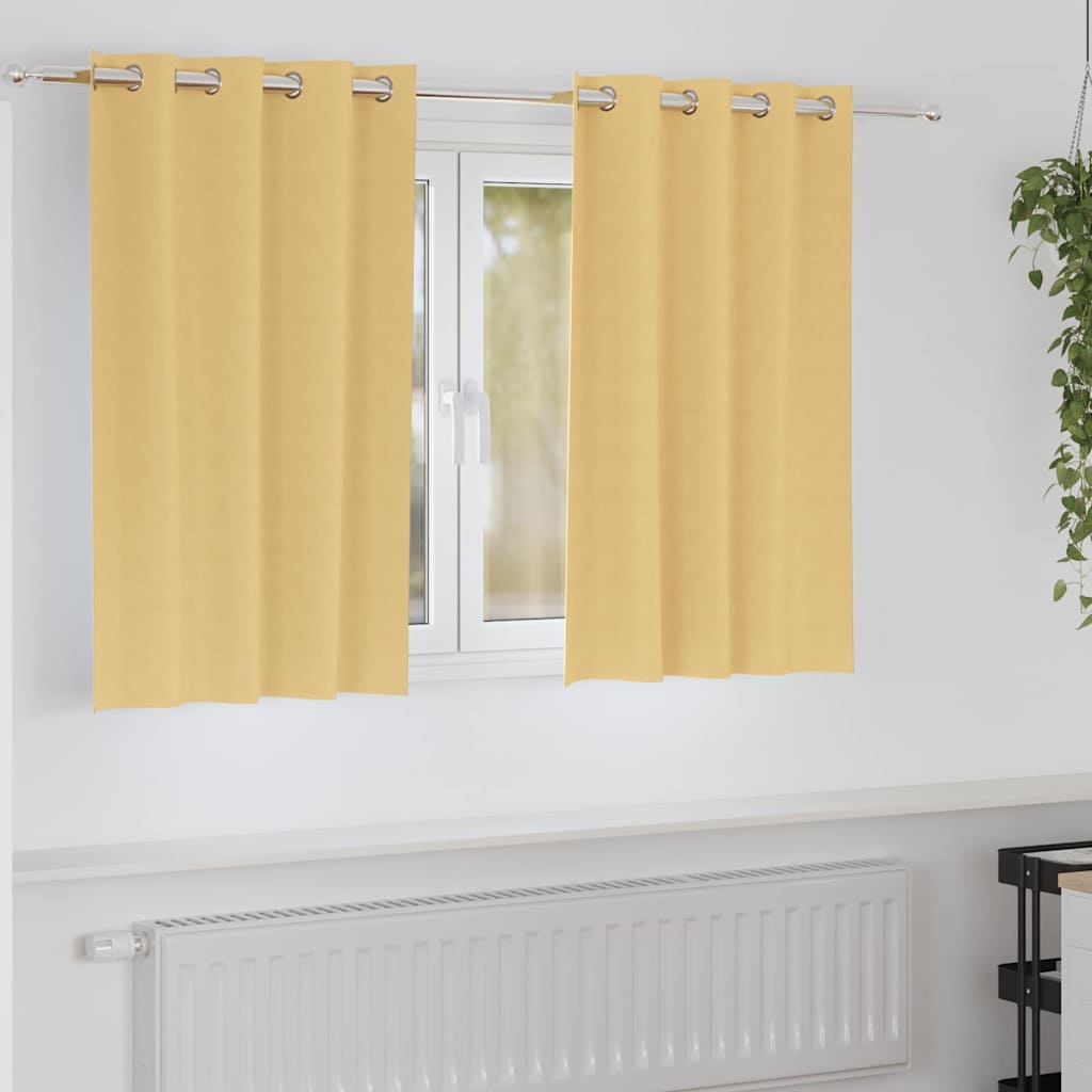 vidaXL Gordijnen met gordijnen 2 pcs Beige 140 x 140 cm Polyester
