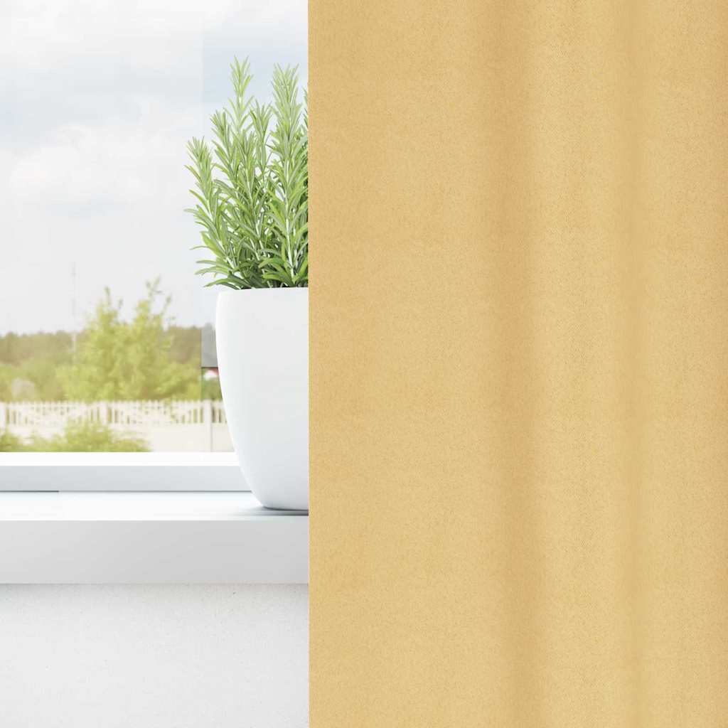 vidaXL Gordijnen met gordijnen 2 pcs Beige 140 x 140 cm Polyester