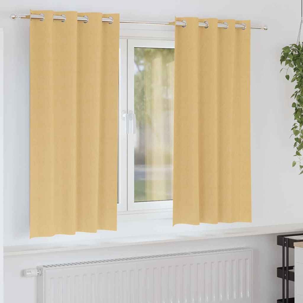 vidaXL Gordijnen met gordijnen 2 pcs Beige 140 x 140 cm Polyester