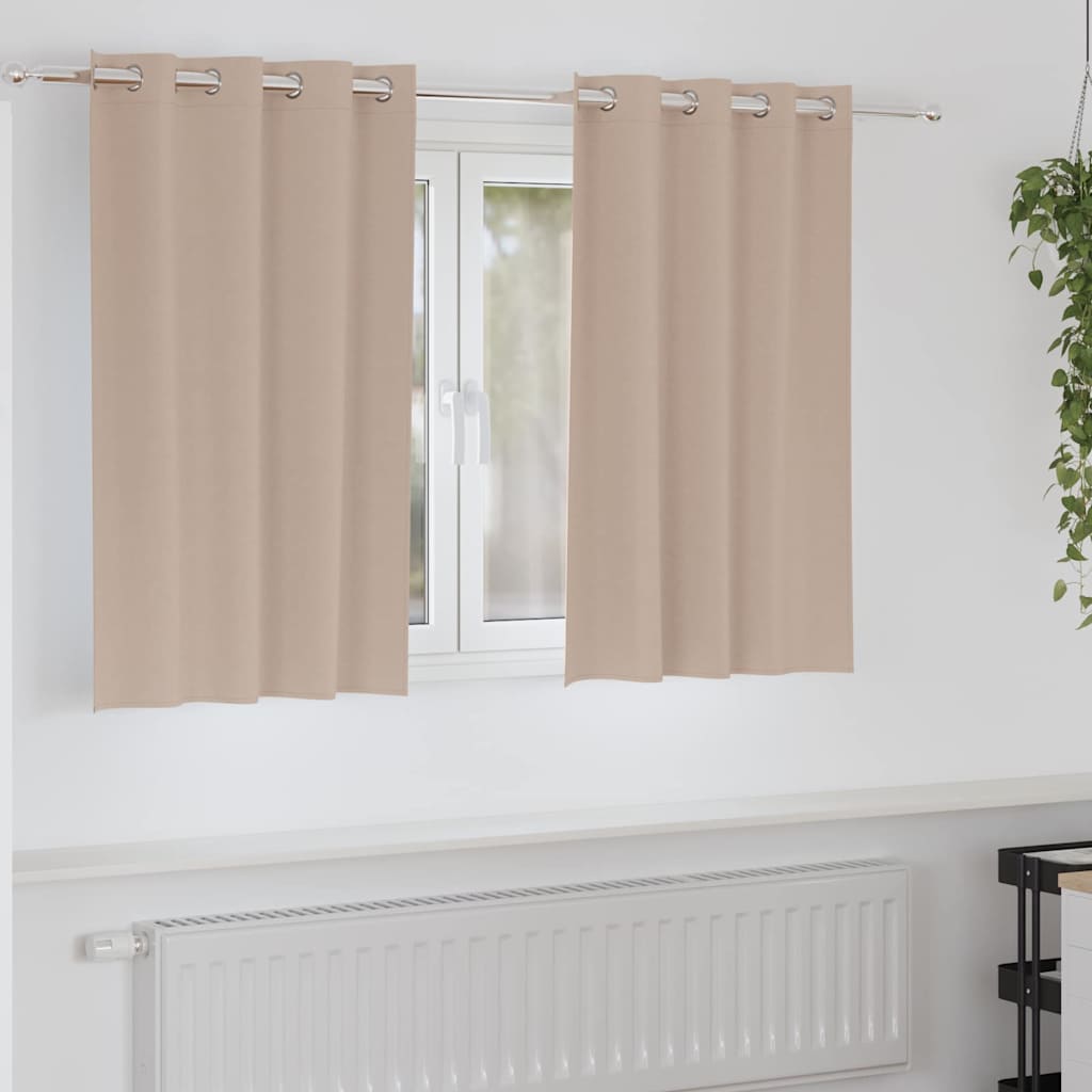 vidaXL Gordijnen met gordijnen 2 pcs Beige 140 x 140 cm Polyester