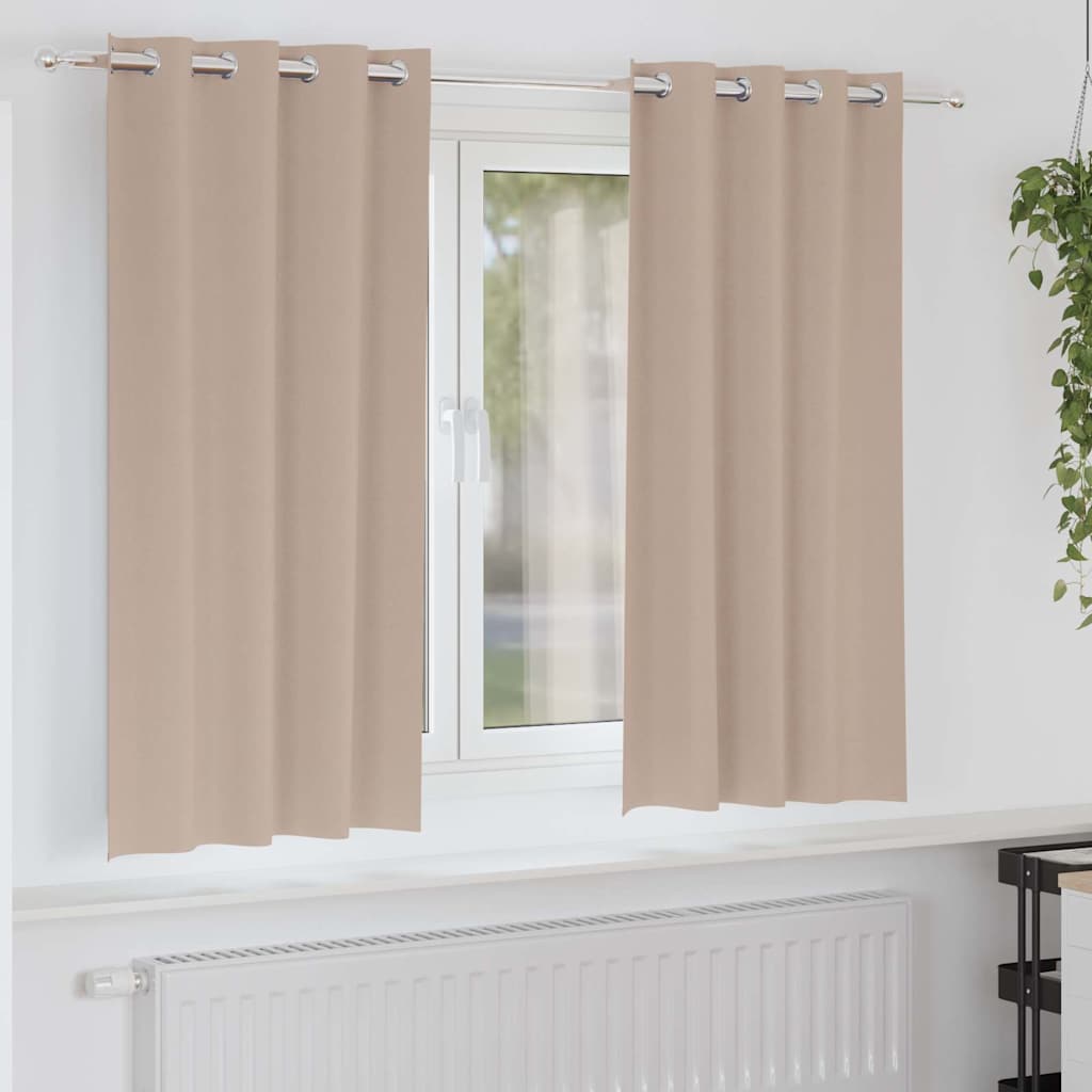 vidaXL Gordijnen met gordijnen 2 pcs Beige 140 x 140 cm Polyester