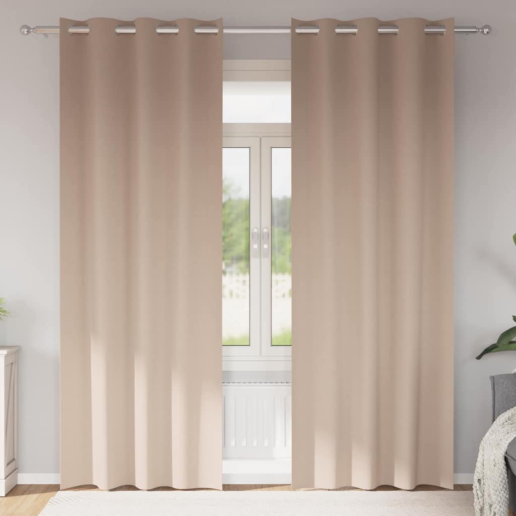 vidaXL Gordijnen met gordijnen 2 pcs Beige 140 x 140 cm Polyester