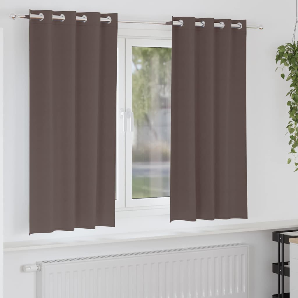 vidaXL Gordijnen met gordijnen 2 pcs Beige 140 x 140 cm Polyester