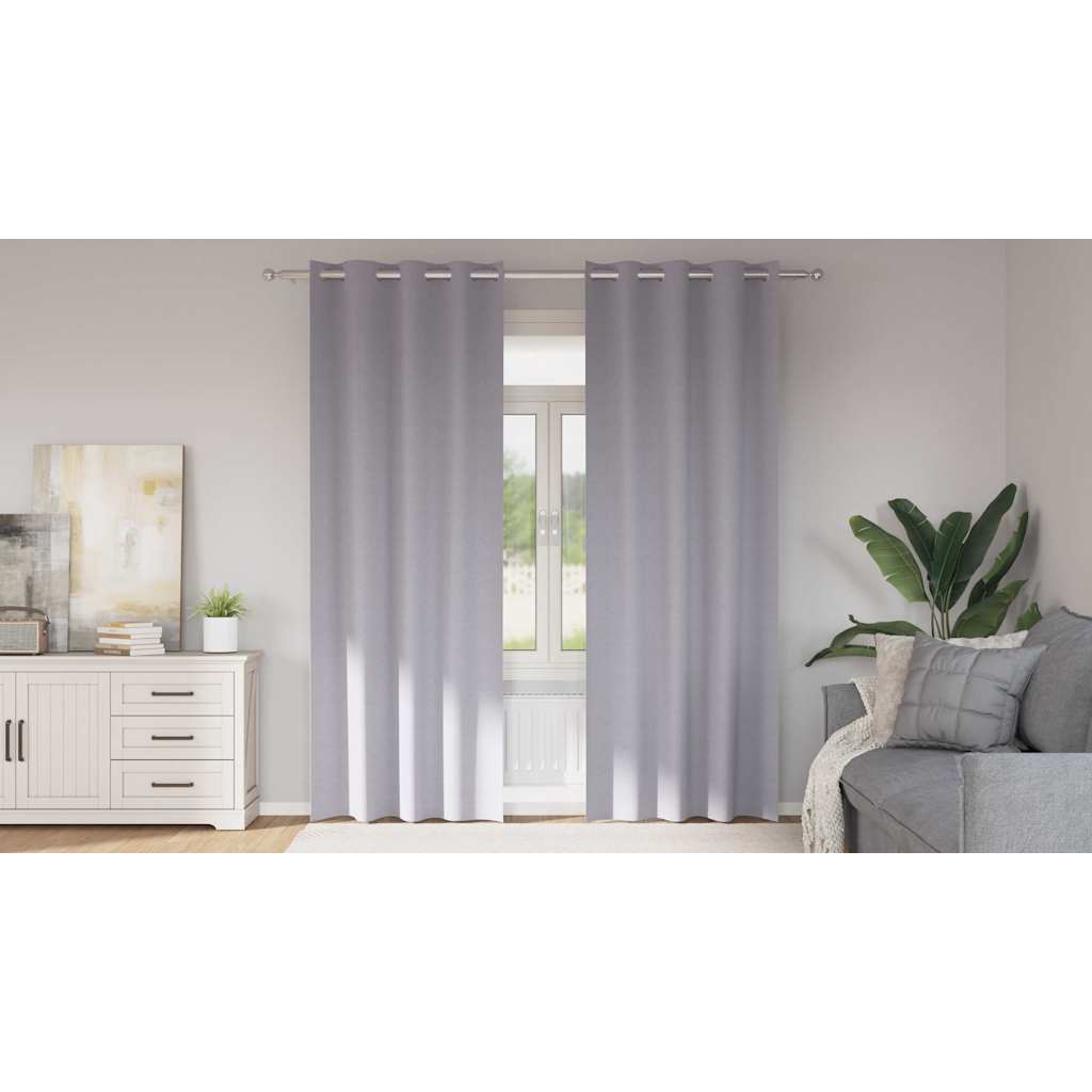 vidaXL Gordijnen met gordijnen 2 pcs Beige 140 x 140 cm Polyester