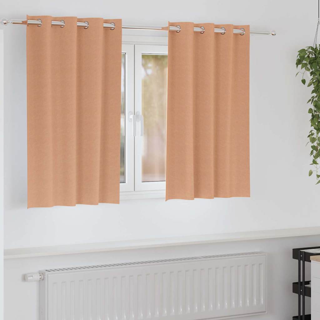 vidaXL Gordijnen met gordijnen 2 pcs Beige 140 x 140 cm Polyester