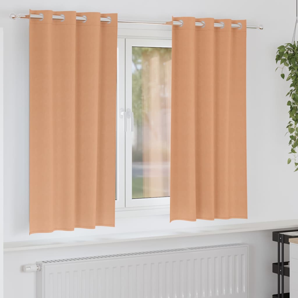vidaXL Gordijnen met gordijnen 2 pcs Beige 140 x 140 cm Polyester