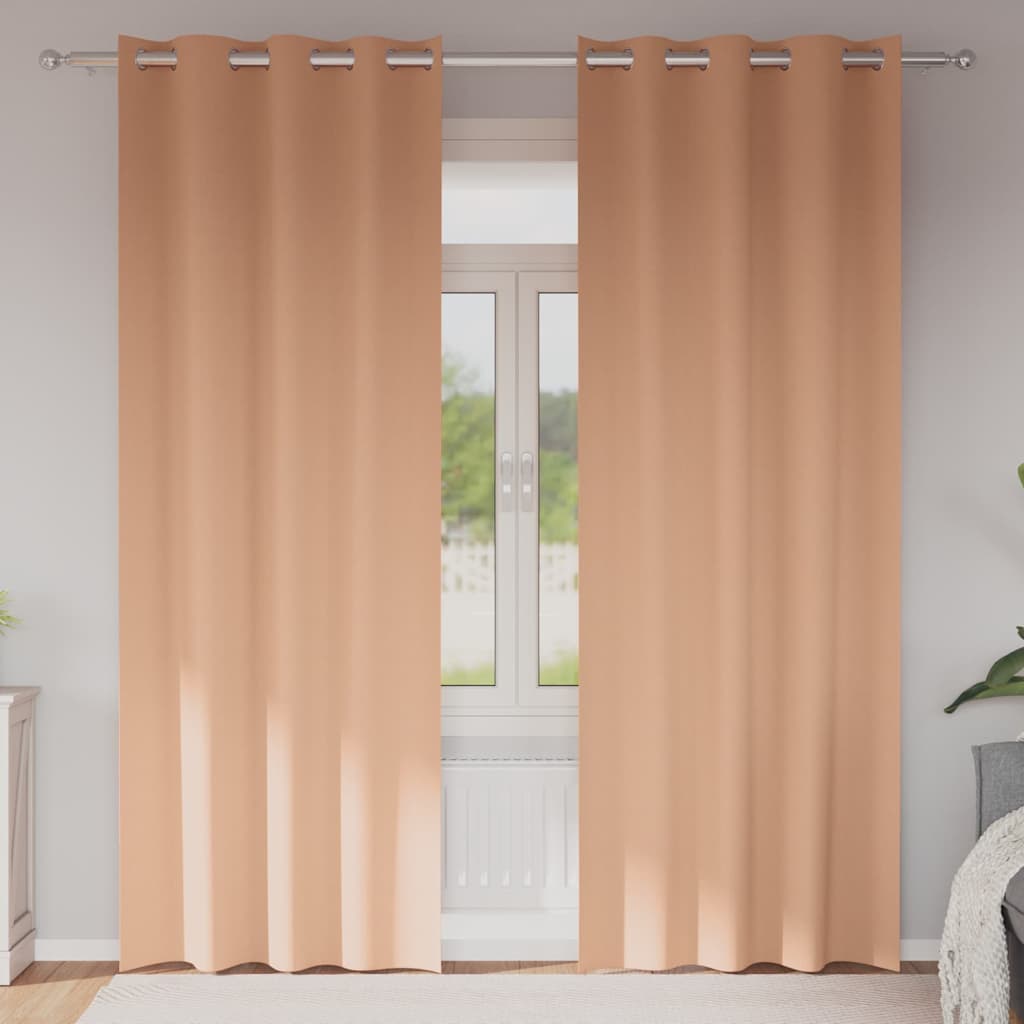 vidaXL Gordijnen met gordijnen 2 pcs Beige 140 x 140 cm Polyester