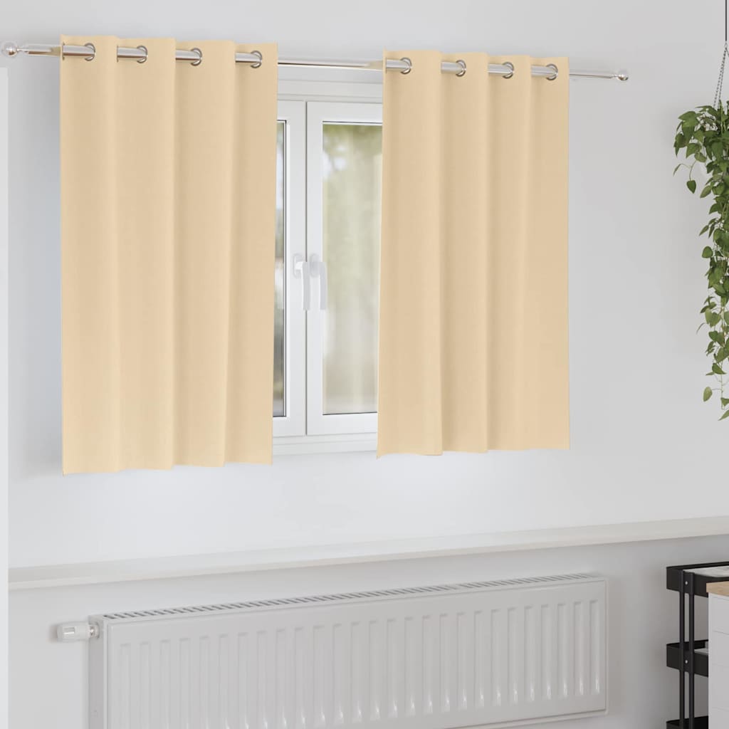 vidaXL Gordijnen met gordijnen 2 pcs Beige 140 x 140 cm Polyester