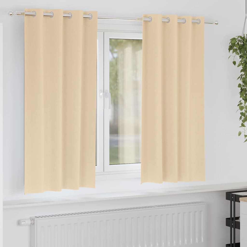 vidaXL Gordijnen met gordijnen 2 pcs Beige 140 x 140 cm Polyester