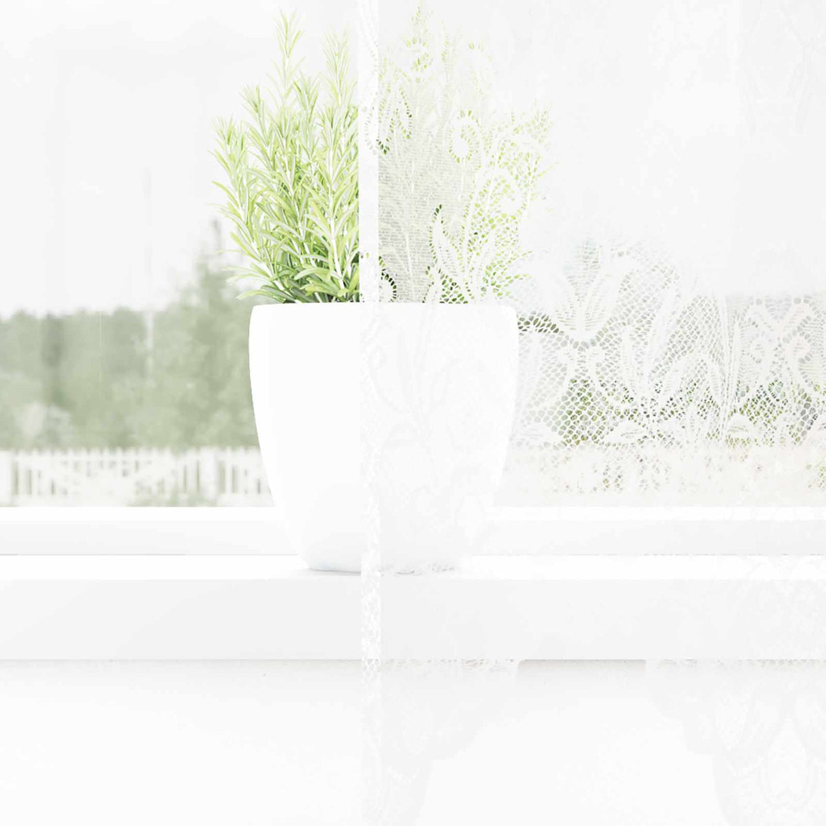 vidaXL Gordijnen met gordijnen Bloemen Wit Polyester