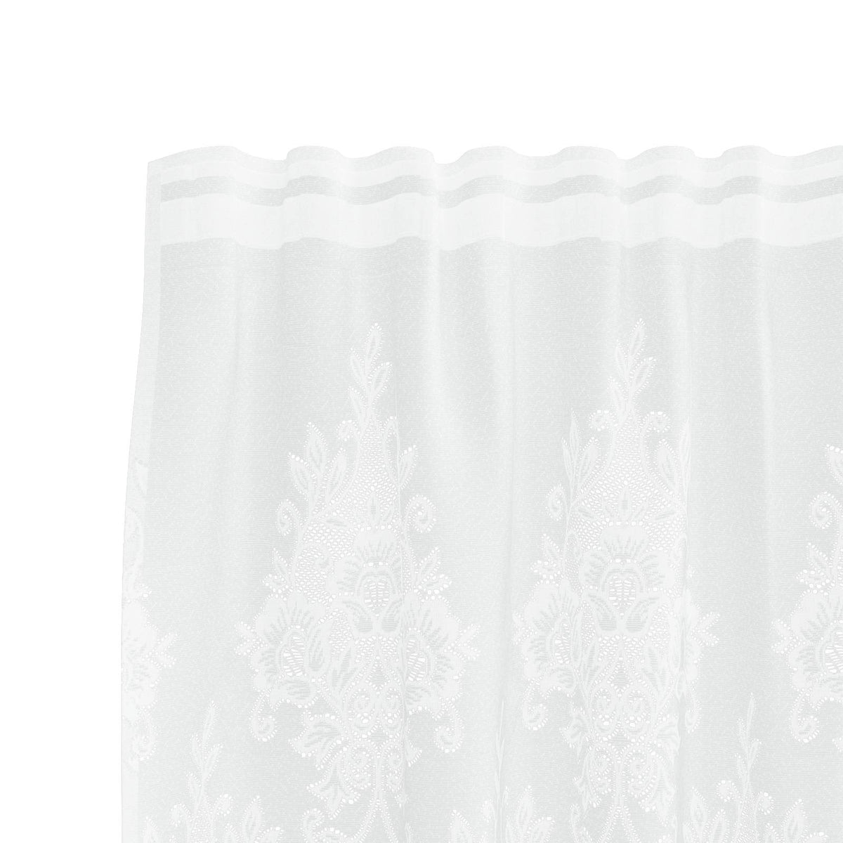 vidaXL Gordijnen met gordijnen Bloemen Wit Polyester