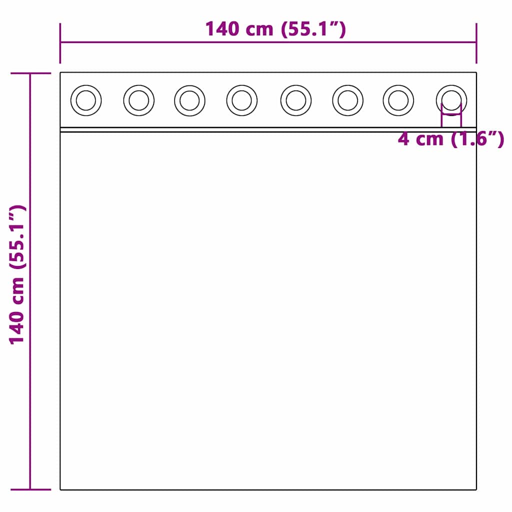 vidaXL Gordijnen met gordijnen 2 pcs Wit 140 x 140 cm Polyester