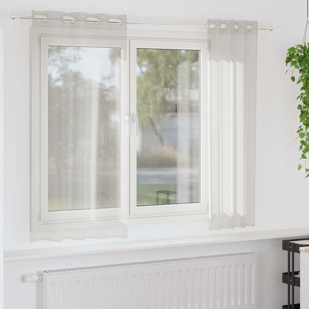 vidaXL Gordijnen met gordijnen 2 pcs Wit 140 x 140 cm Polyester