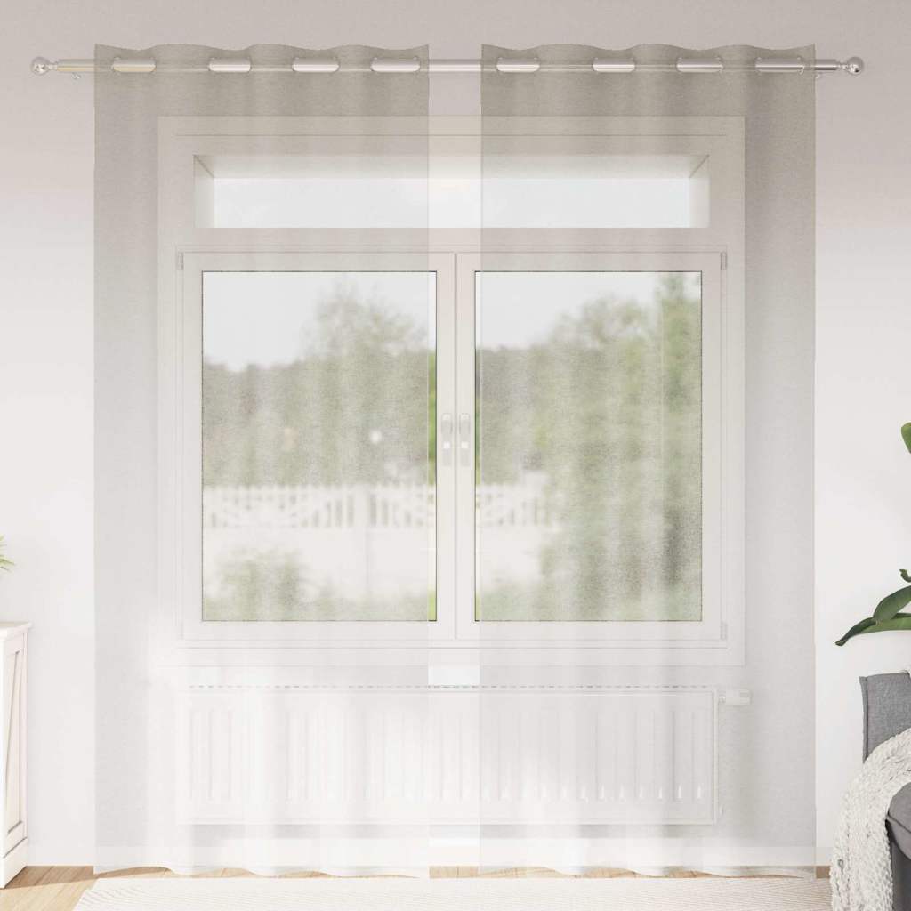 vidaXL Gordijnen met gordijnen 2 pcs Wit 140 x 140 cm Polyester