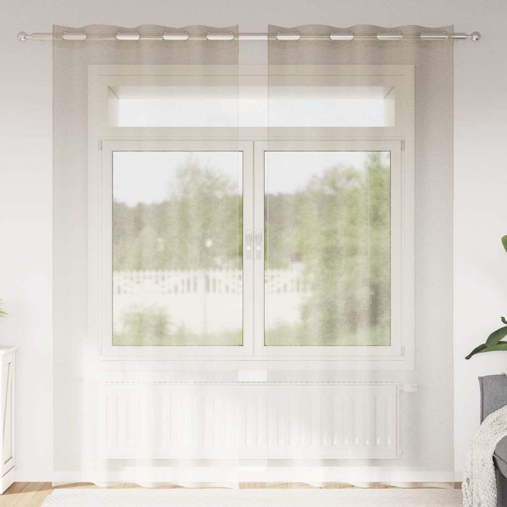 vidaXL Gordijnen met gordijnen 2 pcs Wit 140 x 140 cm Polyester