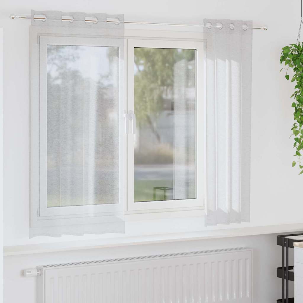 vidaXL Gordijnen met gordijnen 2 pcs Wit 140 x 140 cm Polyester