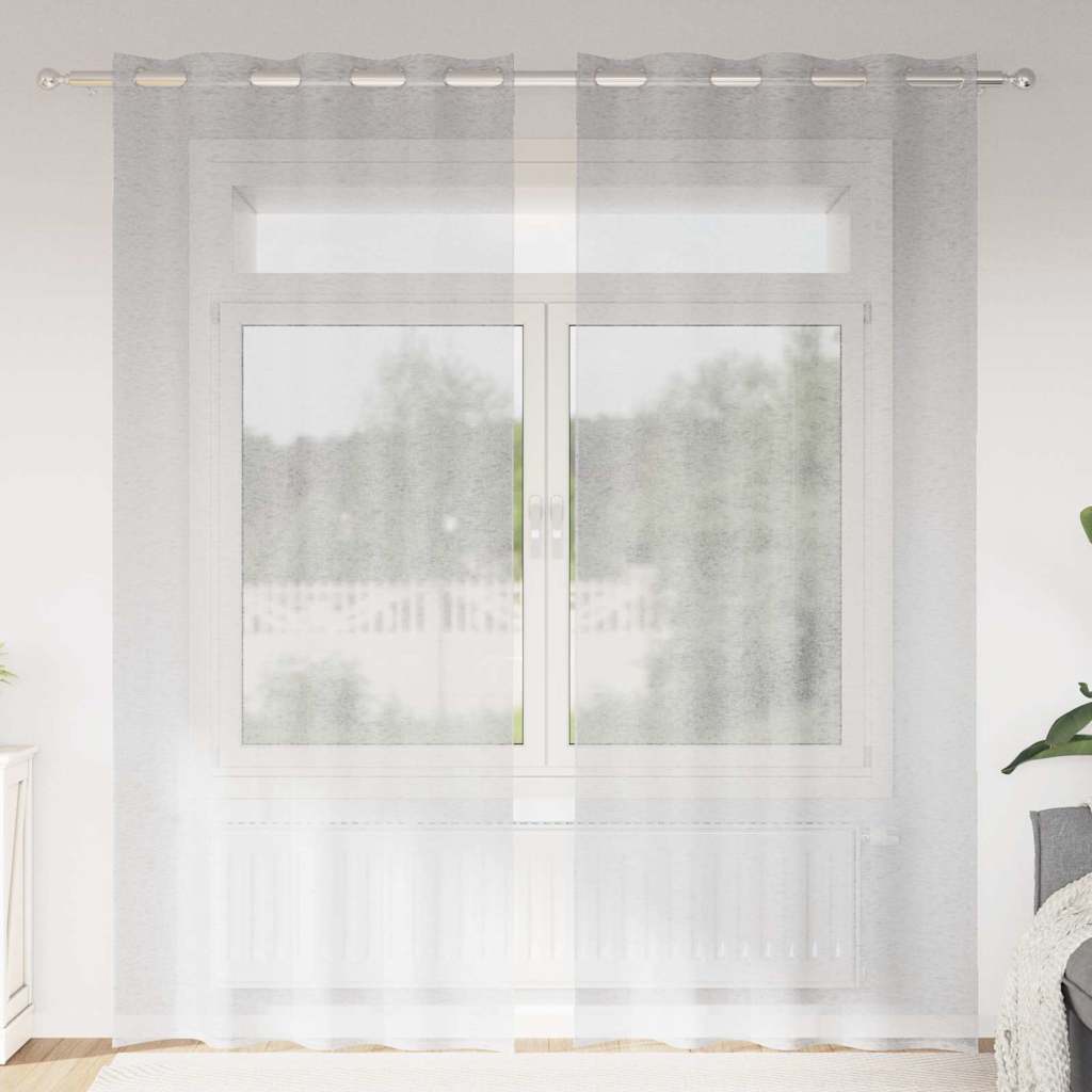 vidaXL Gordijnen met gordijnen 2 pcs Wit 140 x 140 cm Polyester
