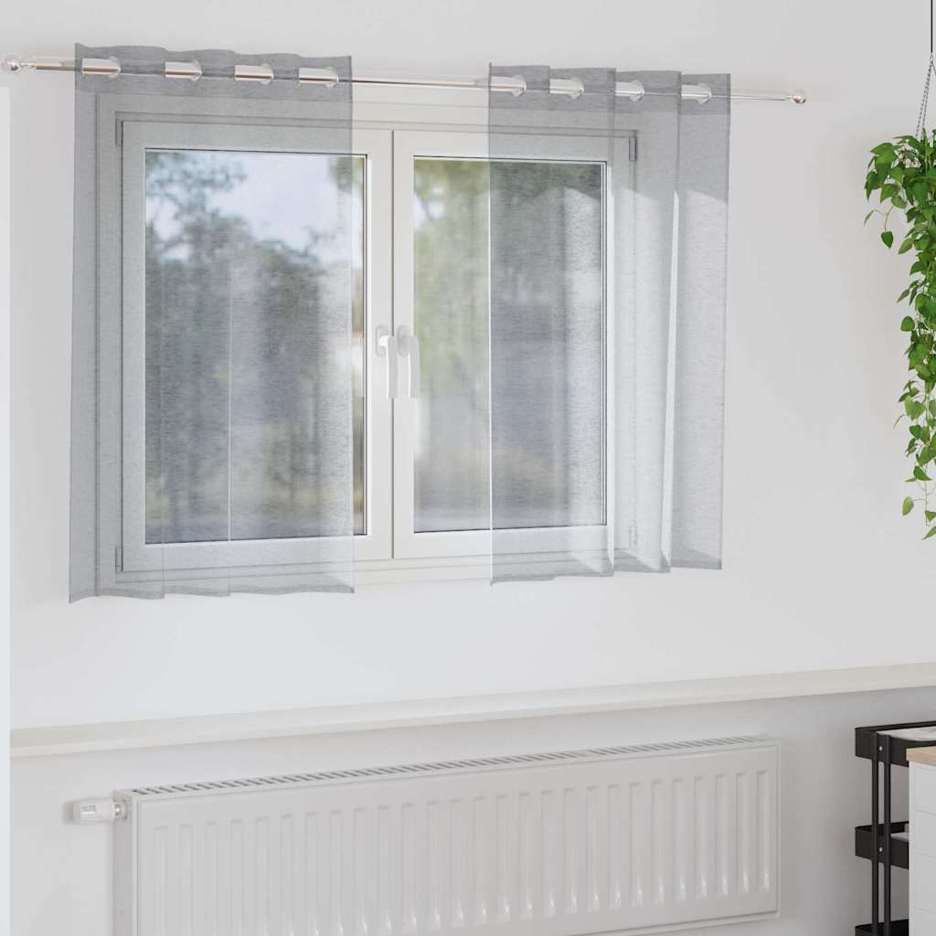 vidaXL Gordijnen met gordijnen 2 pcs Wit 140 x 140 cm Polyester