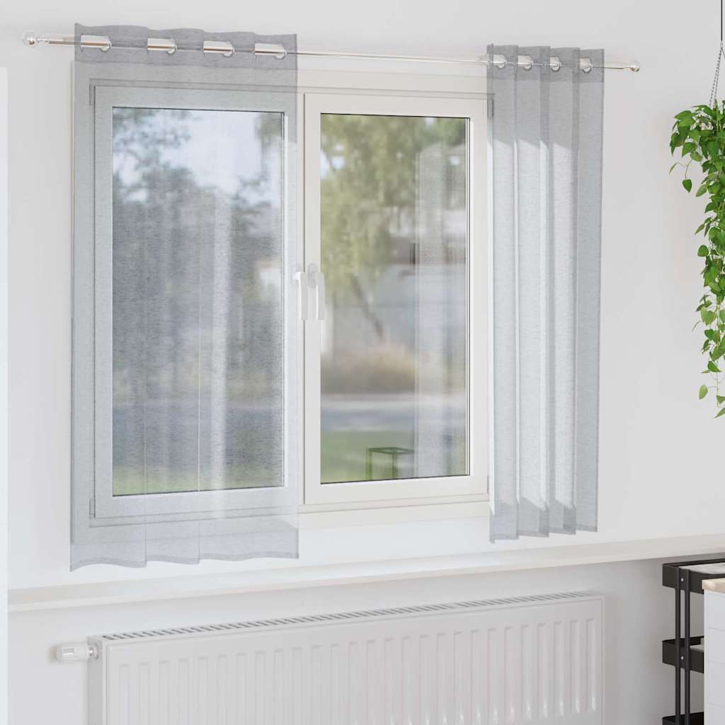 vidaXL Gordijnen met gordijnen 2 pcs Wit 140 x 140 cm Polyester