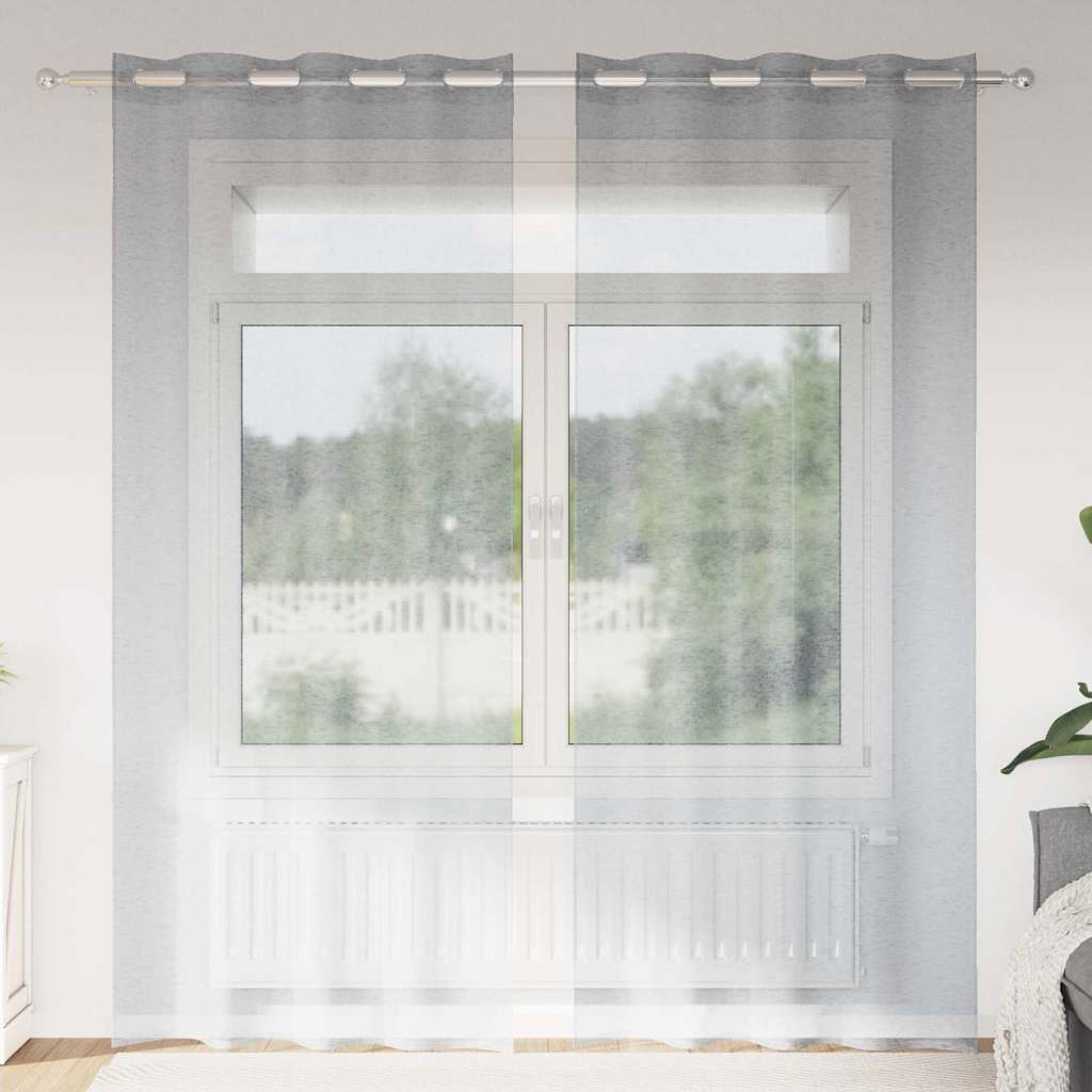 vidaXL Gordijnen met gordijnen 2 pcs Wit 140 x 140 cm Polyester