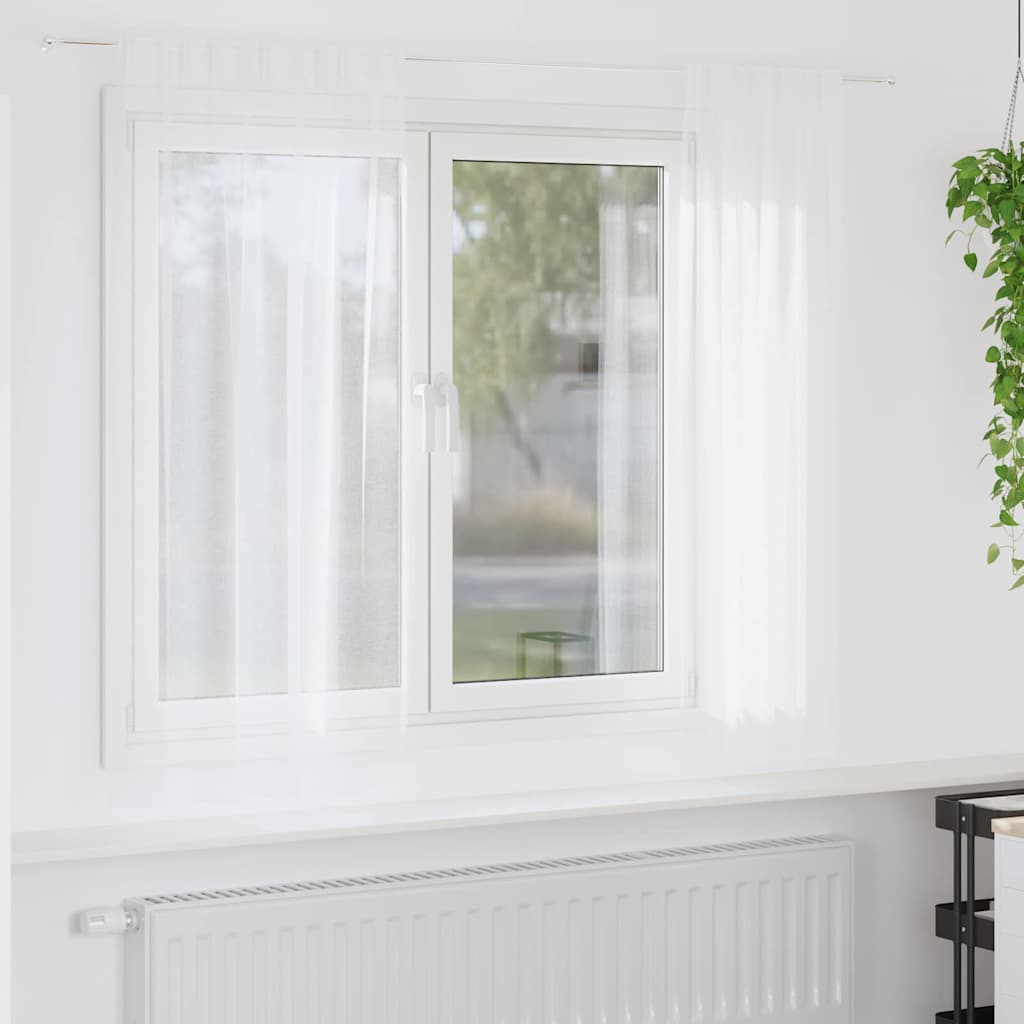 vidaXL Gordijnen met gordijnen 2 pcs Wit 140 x 140 cm Polyester