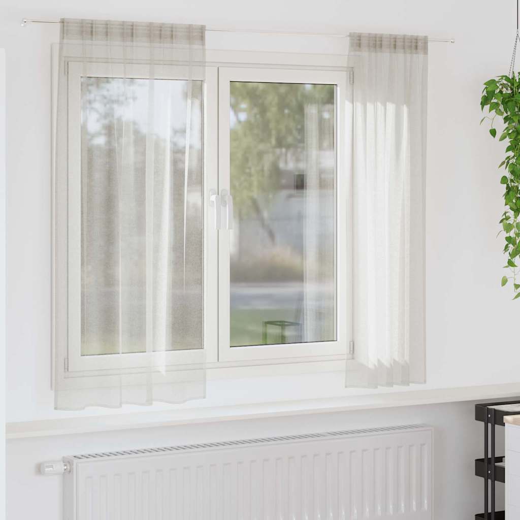 vidaXL Gordijnen met gordijnen 2 pcs Wit 140 x 140 cm Polyester