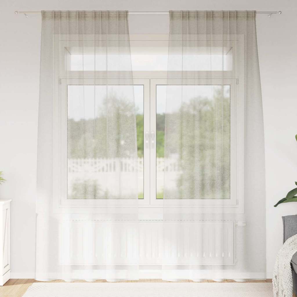 vidaXL Gordijnen met gordijnen 2 pcs Wit 140 x 140 cm Polyester