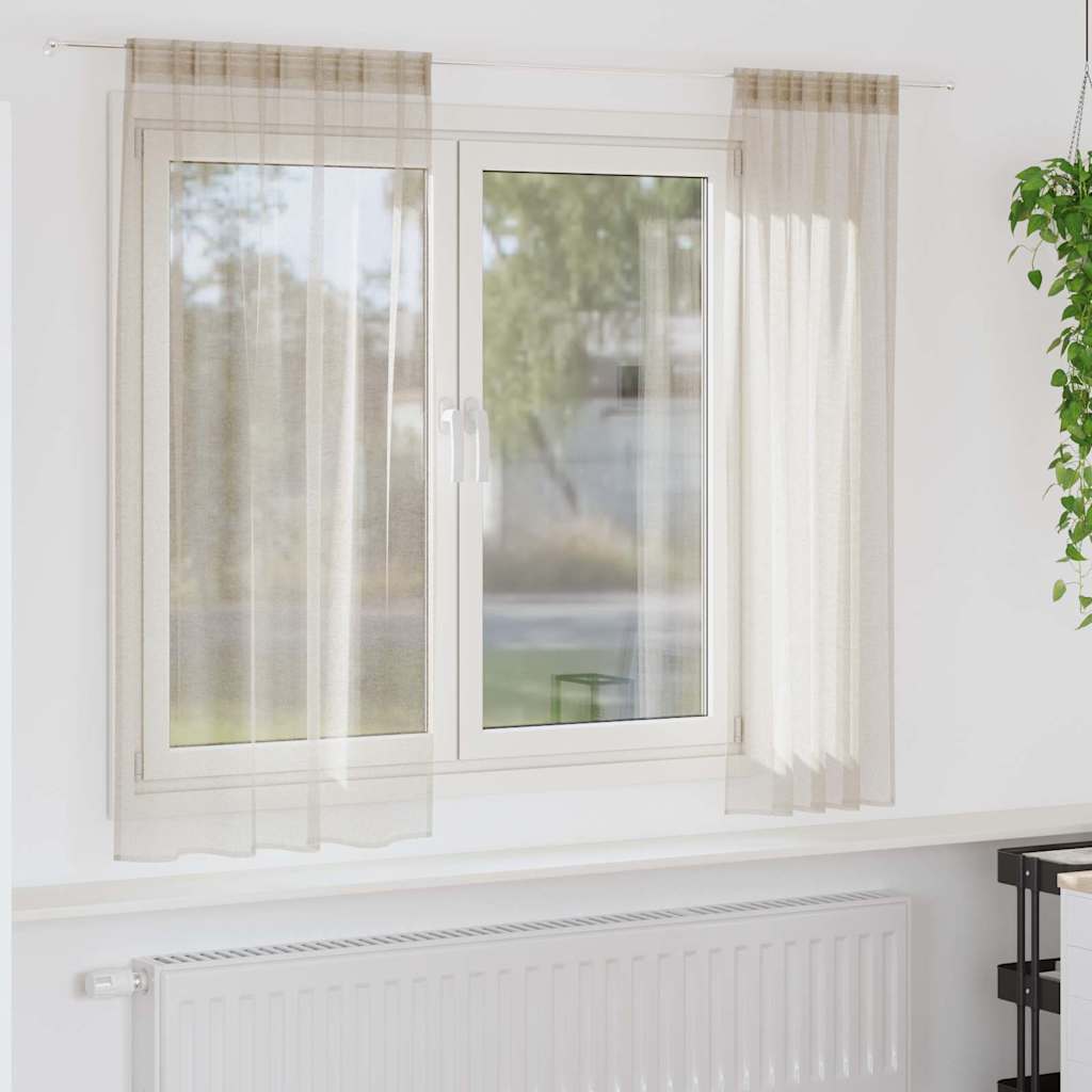 vidaXL Gordijnen met gordijnen 2 pcs Wit 140 x 140 cm Polyester