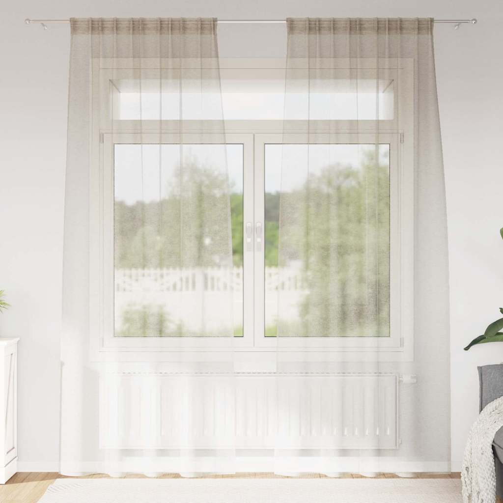 vidaXL Gordijnen met gordijnen 2 pcs Wit 140 x 140 cm Polyester